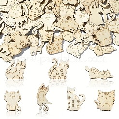 Кошка незаконченные деревянные вырезки&nbsp;PW-WG1BA1D-01