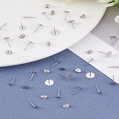 360 шт. 3 стиля фурнитуры для сережек-гвоздиков из нержавеющей стали 304&nbsp;STAS-LP0002-14