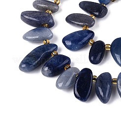 Природные голубые авантюрин бисером пряди&nbsp;G-Z091-A43