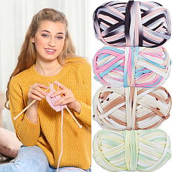 4 пачка 4-х цветных полиэфирных шнуров с градиентом цвета&nbsp;OCOR-DC0001-07