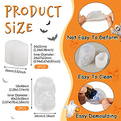 4 шт. 2 стиля украшения черепа силиконовые формы для самостоятельного изготовления&nbsp;DIY-TA0011-38