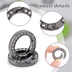 12 шт. кольцо пружинного затвора из сплава со стразами&nbsp;FIND-UN0003-37B