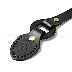 Пришивание ручек из воловьей кожи на концах листьев&nbsp;FIND-D027-15B