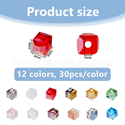 360шт 12 цвета гальванические стеклянные бусины&nbsp;EGLA-DC0001-14B