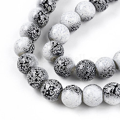 Прозрачная выпечка окрашенные стеклянные бусины нити DGLA-N009-10mm-09