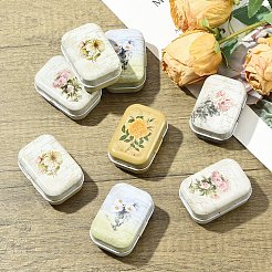 8 шт. ящики для хранения из жести с цветочным принтом&nbsp;CON-YW0001-97