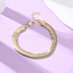 Браслеты из латуни в виде змеи для женщин&nbsp;BJEW-C140-25G