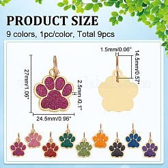 9шт. 9-х цветный сплав с подвесками из блестящей пудры&nbsp;FIND-WR0011-84