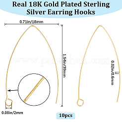 5 пара 925 крючка для сережек из стерлингового серебра&nbsp;STER-BBC0005-91