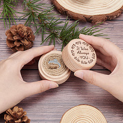 Деревянная коробка для колец&nbsp;OBOX-WH0009-008