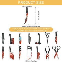 30шт. 15 комплекта подвесок из непрозрачного акрила&nbsp;OACR-CJ0002-52