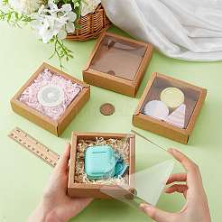 Квадратные бумажные коробки для печенья с прозрачным окном из ПВХ&nbsp;CON-WH0098-16A-03