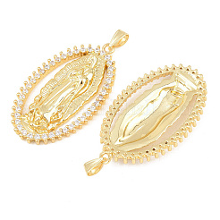 Латунные микропаве прозрачные подвески с фианитом&nbsp;KK-C170-21G