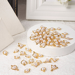 72 шт. 12 стиля подвески/шармы-соединители из искусственного жемчуга из АБС-пластика&nbsp;FIND-TA0003-16