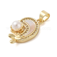 Латунные микропаве прозрачные подвески с фианитом&nbsp;KK-I712-22G