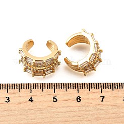 Латунные серьги-манжеты из прозрачного кубического циркония&nbsp;EJEW-F370-14G