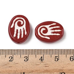 Выпечка окрашенные стеклянные бусины&nbsp;LAMP-D003-06F