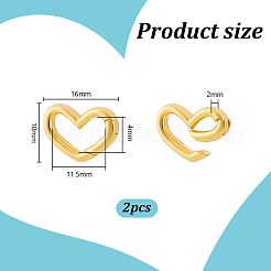 2 шт. 925 кольца-пружинки в форме сердца из стерлингового серебра&nbsp;STER-PH0003-76G