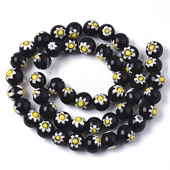 Ручной работы millefiori стеклянные бусины нитки&nbsp;LAMP-R143-01A