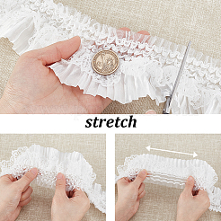 Полиэстеровая двухслойная плиссированная кружевная лента&nbsp;OCOR-WH0036-92B