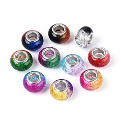 Двухцветные акриловые бусины с эффектом кракелюра в европейском стиле&nbsp;GPDL-N006-01A-05