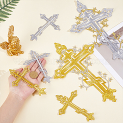 6 шт. 4-цветная компьютерная вышивка крестом на ткани с термонаклейками/пришиванием&nbsp;DIAM-HY0001-07