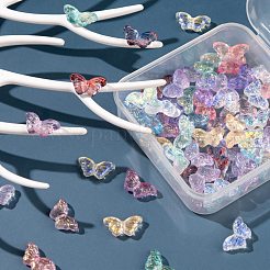 80шт 10 стиля ab цветное покрытие и окрашенные распылением прозрачные стеклянные бусины&nbsp;GLAA-FS0001-16