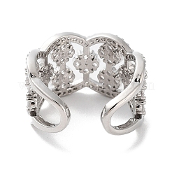 Кольца-манжеты из латуни с микропаве из кубического циркония&nbsp;RJEW-D025-18P