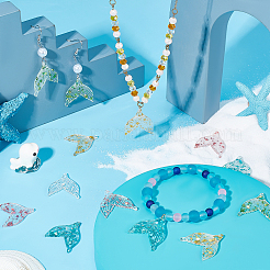 60шт 6 цвета прозрачные подвески из смолы&nbsp;RESI-PH0001-69