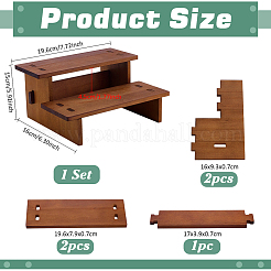 2-уровневые сосновые стенды для косметики&nbsp;DJEW-WH0816-004A