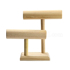 2-ярусные деревянные стенды для браслетов с Т-образными стержнями&nbsp;LS-BDIS-F005-02A