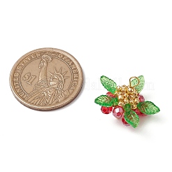 Стекло с круглыми ракушечными жемчужинами и акриловыми подвесками и латунными бусинами&nbsp;PALLOY-MZ00646-04