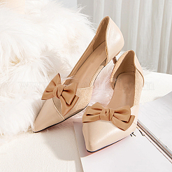 Кожаные украшения для обуви с бантом&nbsp;AJEW-WH0323-23D