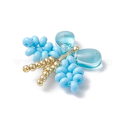 Подвески-бабочки из стеклянного бисера ручной работы&nbsp;PALLOY-MZ00685-05