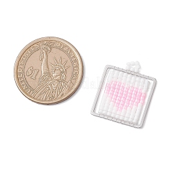 Квадратный стеклянный бисер ручной работы с подвесками в форме сердца&nbsp;PALLOY-MZ00928-03