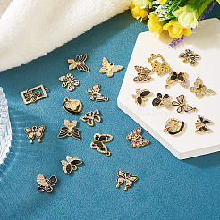 24 шт. 12 стиля подвески из сплава с черной эмалью&nbsp;FIND-TA0008-18