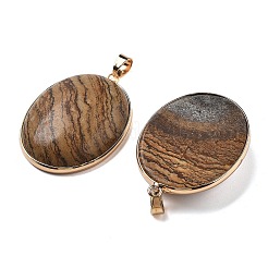 Гальваническое покрытие натуральная картина яшма подвески&nbsp;KK-F882-06G-02