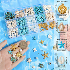 Наборы для самостоятельного изготовления бижутерии из синтетической бирюзы и сплава на тему океана&nbsp;DIY-SC0027-46