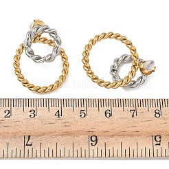 Серьги-гвоздики с витыми кольцами из нержавеющей стали 304&nbsp;EJEW-K268-57G