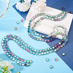 2 нити гальванизированные стеклянные бусины нить&nbsp;EGLA-TA0001-96