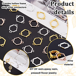 180 шт. 3 стиля полых рамных литейных соединителей&nbsp;FIND-PH0022-88