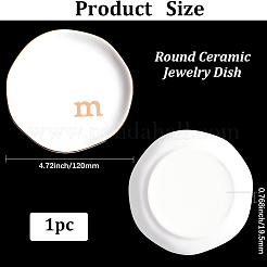 Круглая керамическая тарелка для украшений&nbsp;AJEW-WH20067-023B