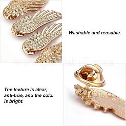 6 пара брошей из сплава в форме крыльев&nbsp;JEWB-CA0001-08LG