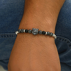 Браслеты из круглых бусин из натурального лабрадорита&nbsp;HN9624