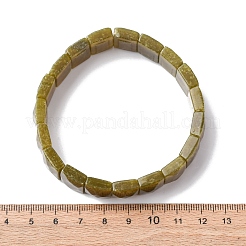 Прямоугольные эластичные браслеты из натуральных лимонных нефритовых бусин для женщин и мужчин BJEW-Z149-01H