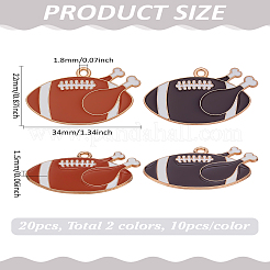 20шт 2 цвета сплава эмалевые подвески&nbsp;ENAM-LP0002-25