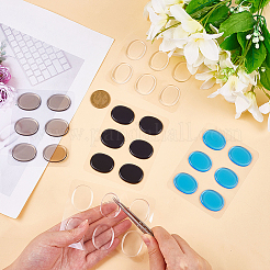 30 шт. 4-цветные овальные силиконовые наклейки на глушитель для барабанной установки&nbsp;AJEW-CP0009-72