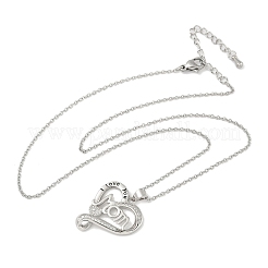 День матери латунные микропаве прозрачные кубические цирконии я люблю тебя мама кулон сердце ожерелья для женщин&nbsp;LS-NJEW-C085-01D-P