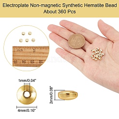 Гальванизировать немагнитных синтетический гематит нитей бисера&nbsp;G-AR0003-09G