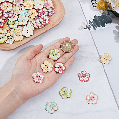 2 пакет деревянных пуговиц с принтом&nbsp;BUTT-GF0004-13